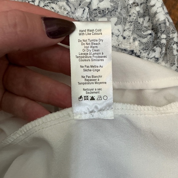 Adelyn Rae White & Navy Embroidered Lace Fit & Flare Dress Size M - Picture 9 of 9